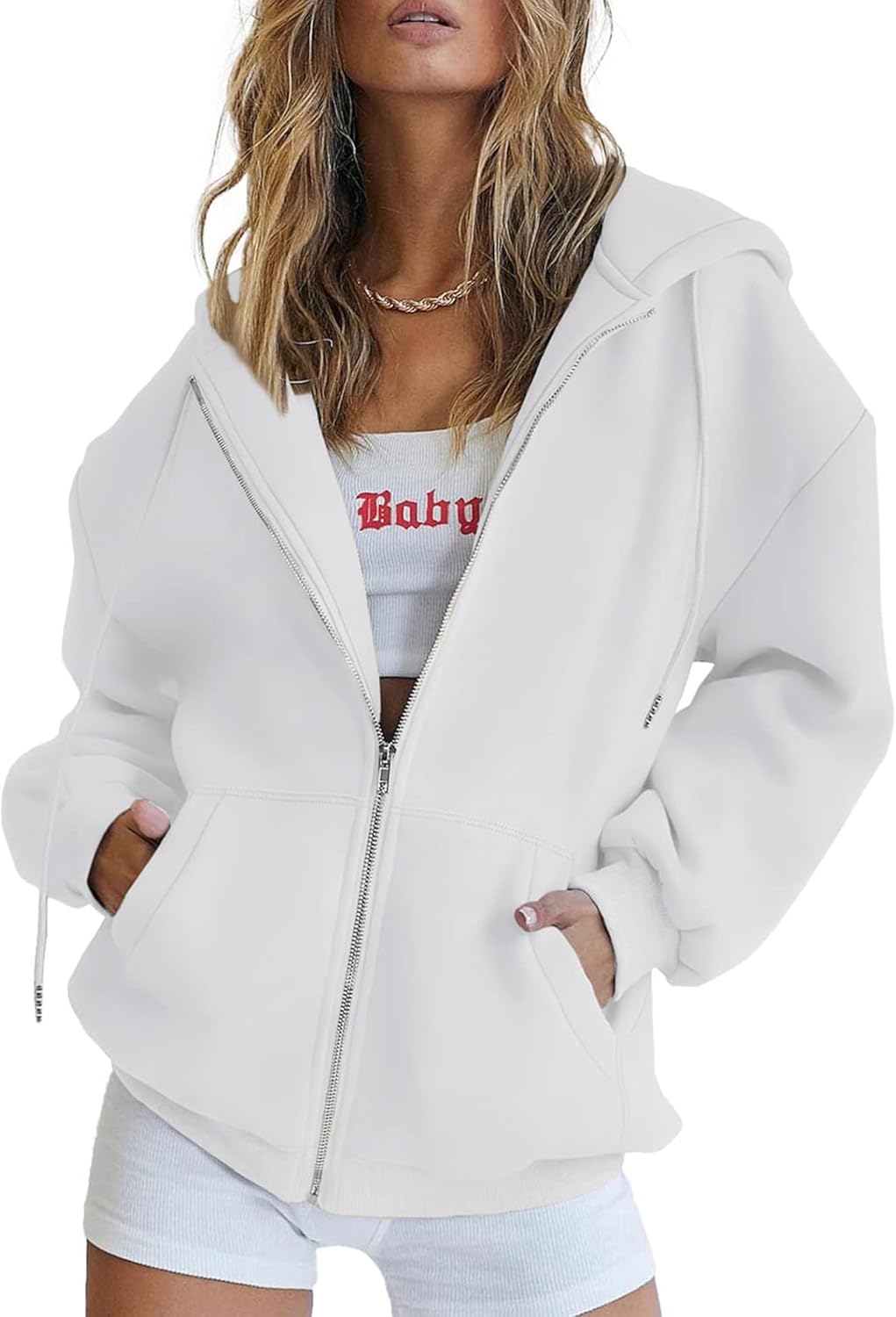 Women's 2026 Spring Zip Up Y2K Hoodies Casual Long Sleeve Sweatshirts Fall Winter Track Jackets with Pockets