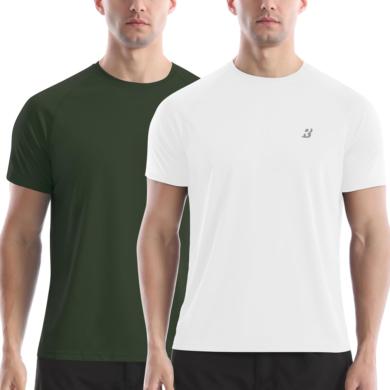 Men's Rash Guard Short Sleeve, UPF 50+ UV Sun Protection Swim Shirts, Quick Dry Lightweight Water Surf Beach T-Shirt