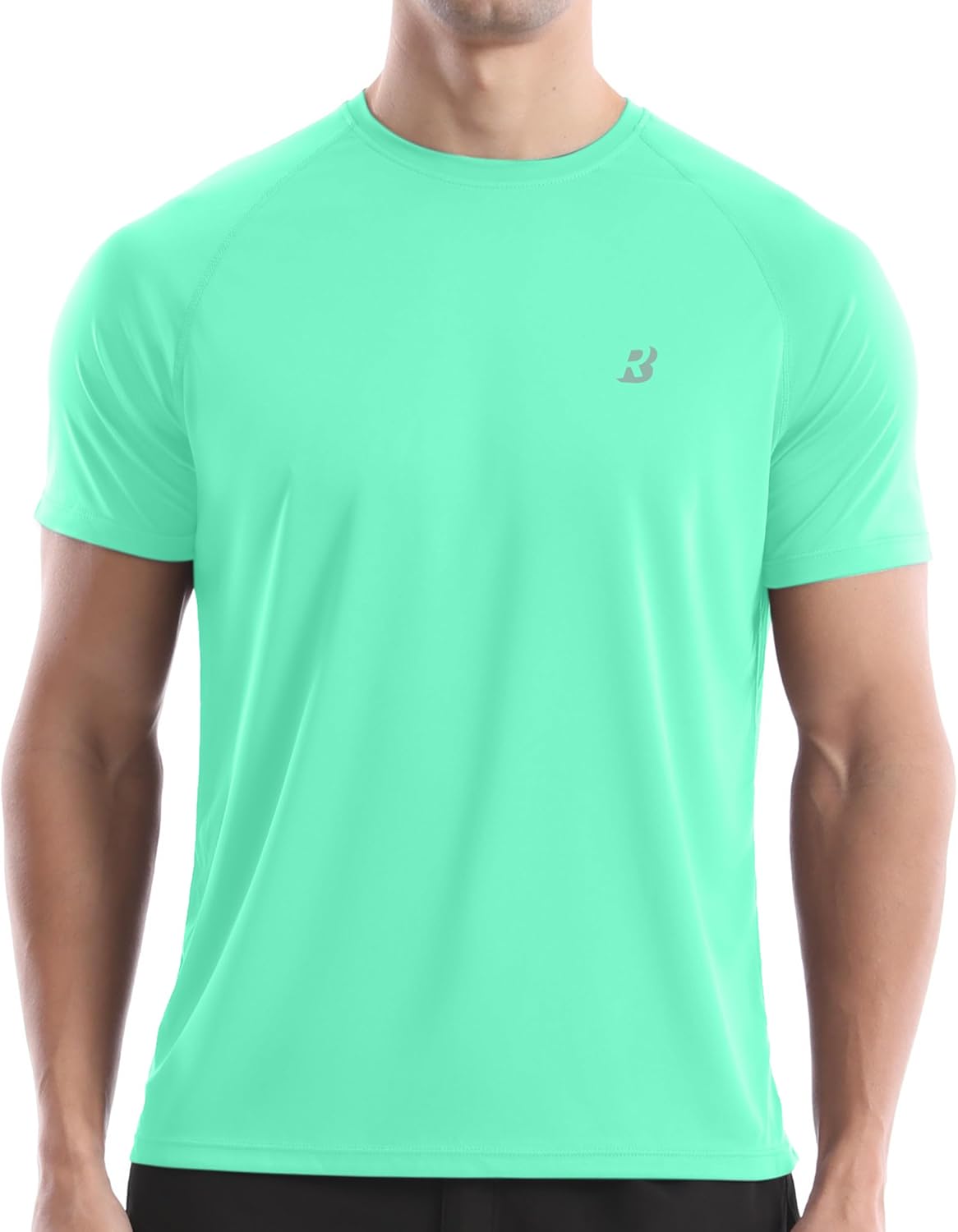 Men's Rash Guard Short Sleeve, UPF 50+ UV Sun Protection Swim Shirts, Quick Dry Lightweight Water Surf Beach T-Shirt