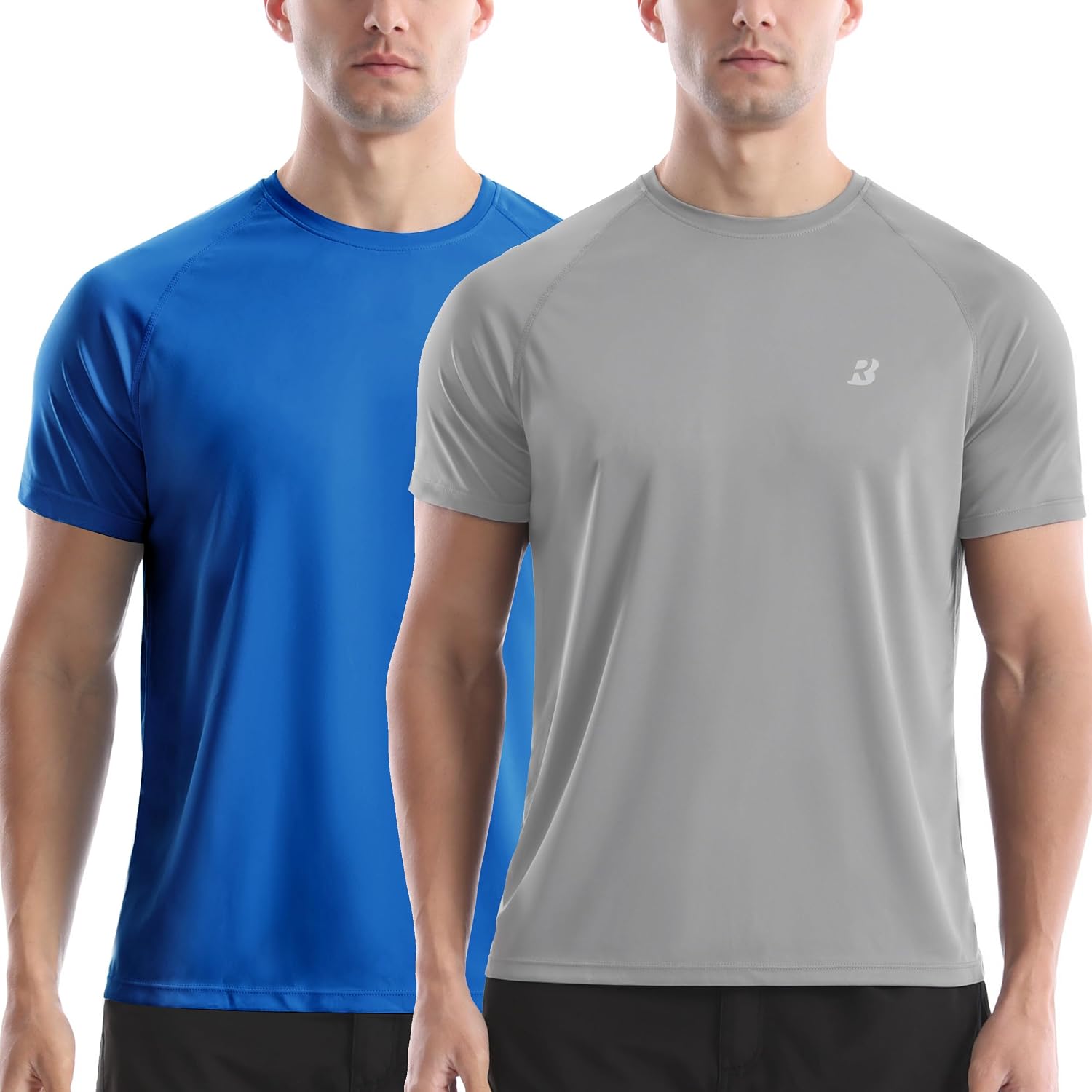 Men's Rash Guard Short Sleeve, UPF 50+ UV Sun Protection Swim Shirts, Quick Dry Lightweight Water Surf Beach T-Shirt