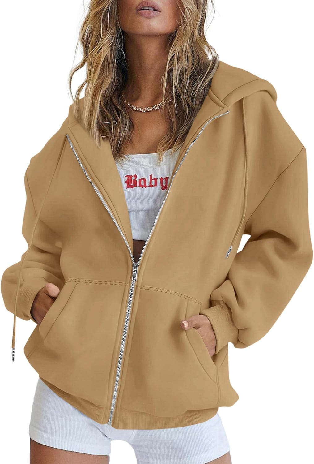 Women's 2026 Spring Zip Up Y2K Hoodies Casual Long Sleeve Sweatshirts Fall Winter Track Jackets with Pockets