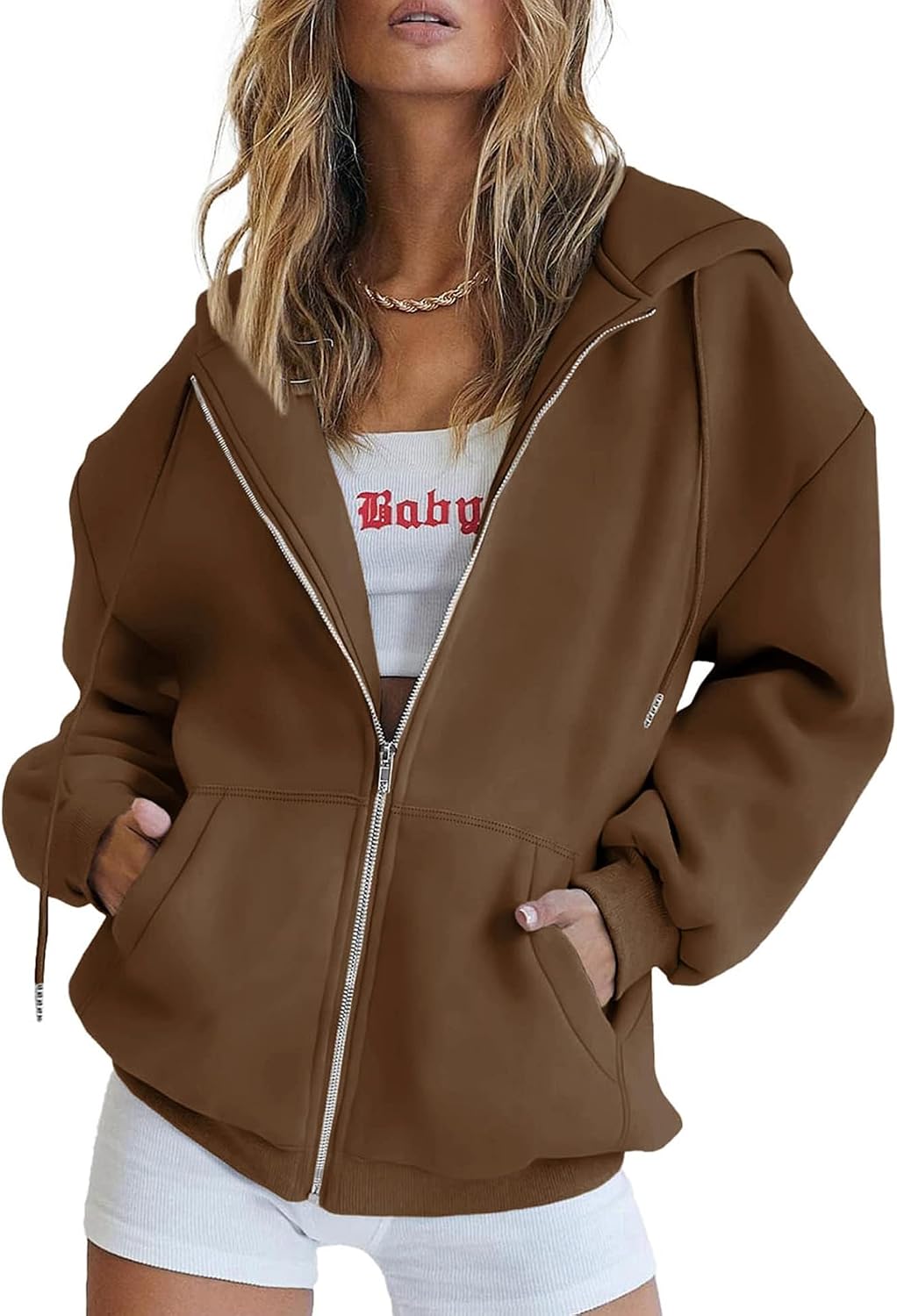 Women's 2026 Spring Zip Up Y2K Hoodies Casual Long Sleeve Sweatshirts Fall Winter Track Jackets with Pockets