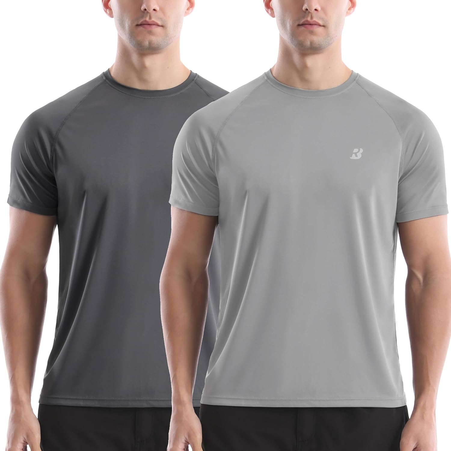Men's Rash Guard Short Sleeve, UPF 50+ UV Sun Protection Swim Shirts, Quick Dry Lightweight Water Surf Beach T-Shirt