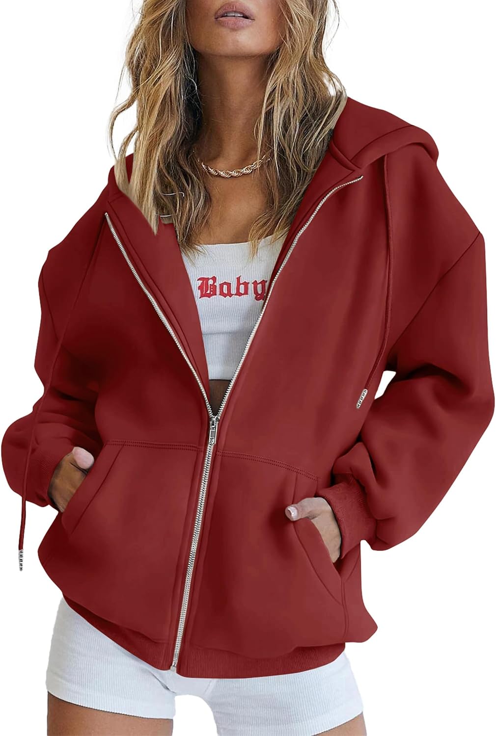Women's 2026 Spring Zip Up Y2K Hoodies Casual Long Sleeve Sweatshirts Fall Winter Track Jackets with Pockets