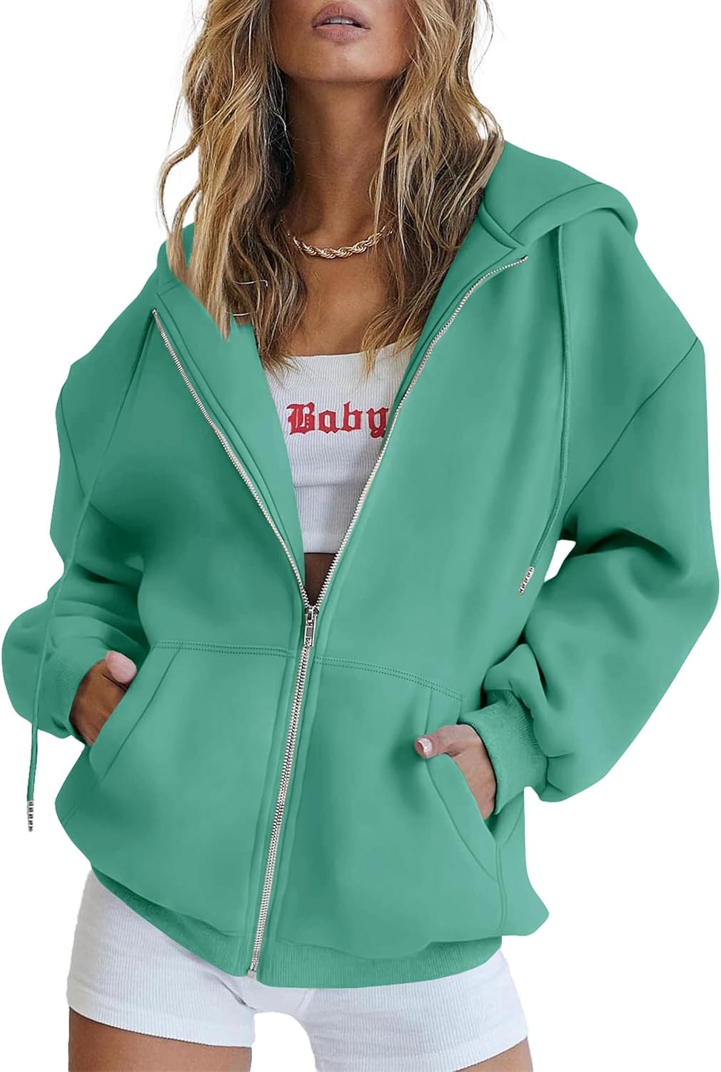 Women's 2026 Spring Zip Up Y2K Hoodies Casual Long Sleeve Sweatshirts Fall Winter Track Jackets with Pockets