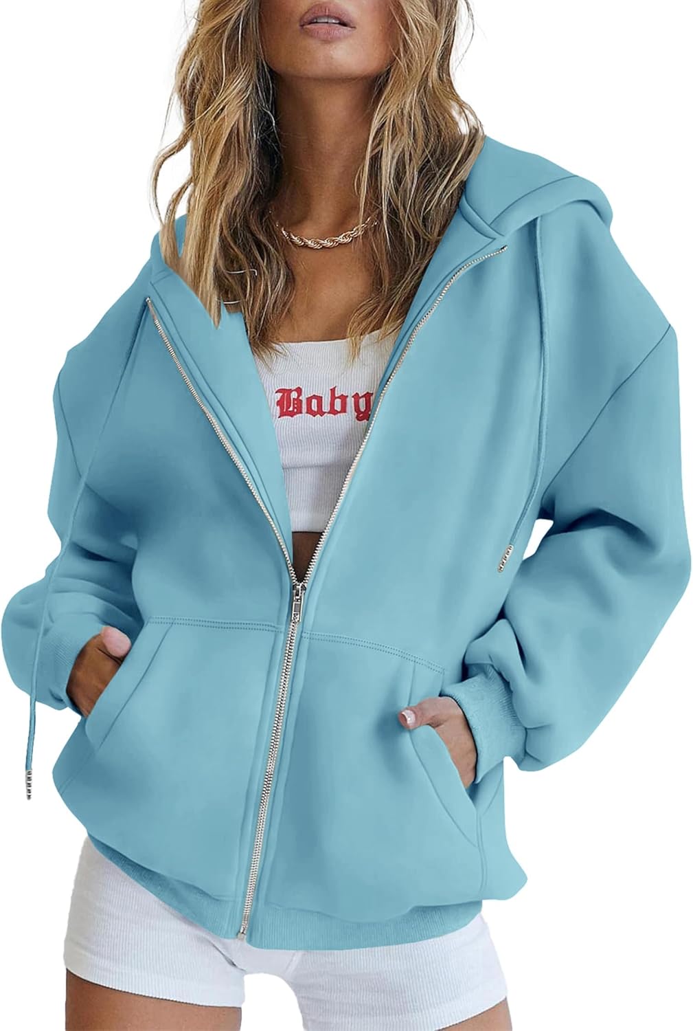 Women's 2026 Spring Zip Up Y2K Hoodies Casual Long Sleeve Sweatshirts Fall Winter Track Jackets with Pockets