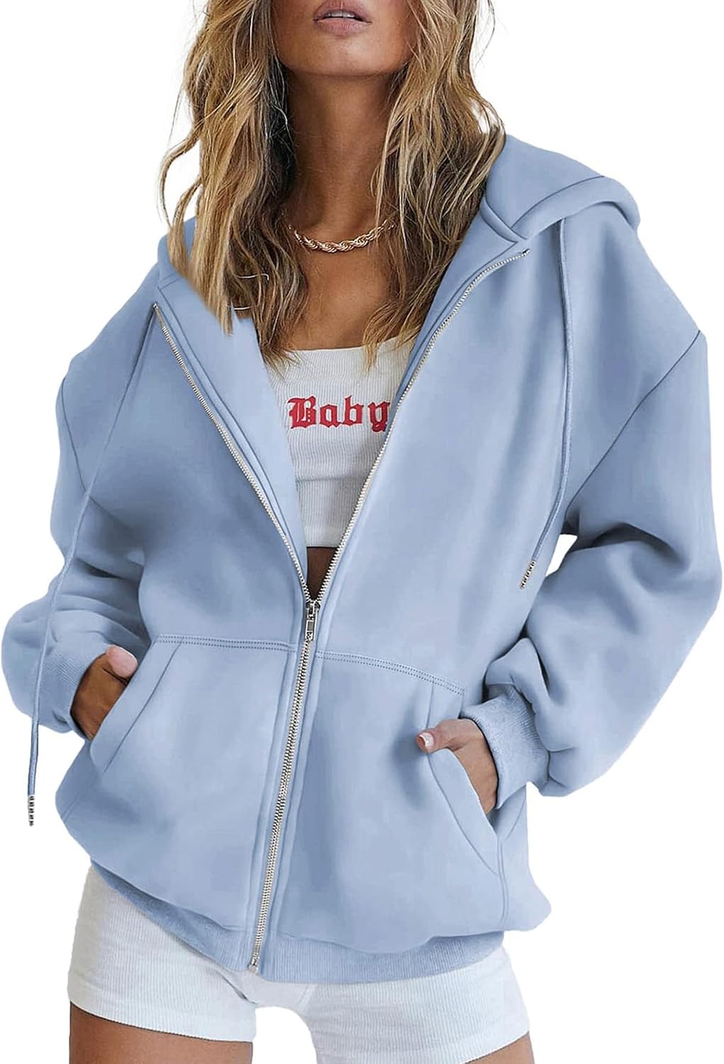 Women's 2026 Spring Zip Up Y2K Hoodies Casual Long Sleeve Sweatshirts Fall Winter Track Jackets with Pockets