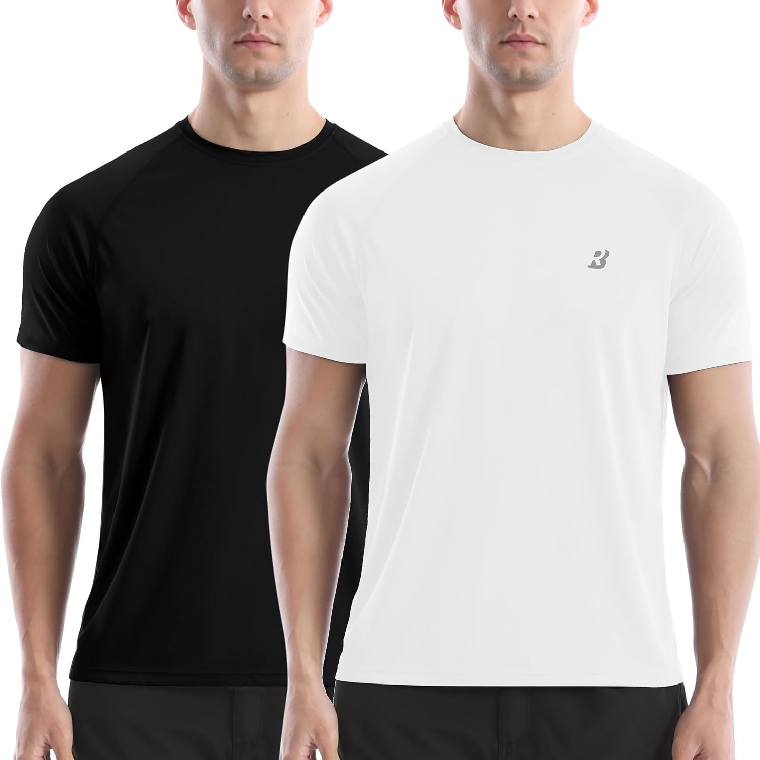 Men's Rash Guard Short Sleeve, UPF 50+ UV Sun Protection Swim Shirts, Quick Dry Lightweight Water Surf Beach T-Shirt