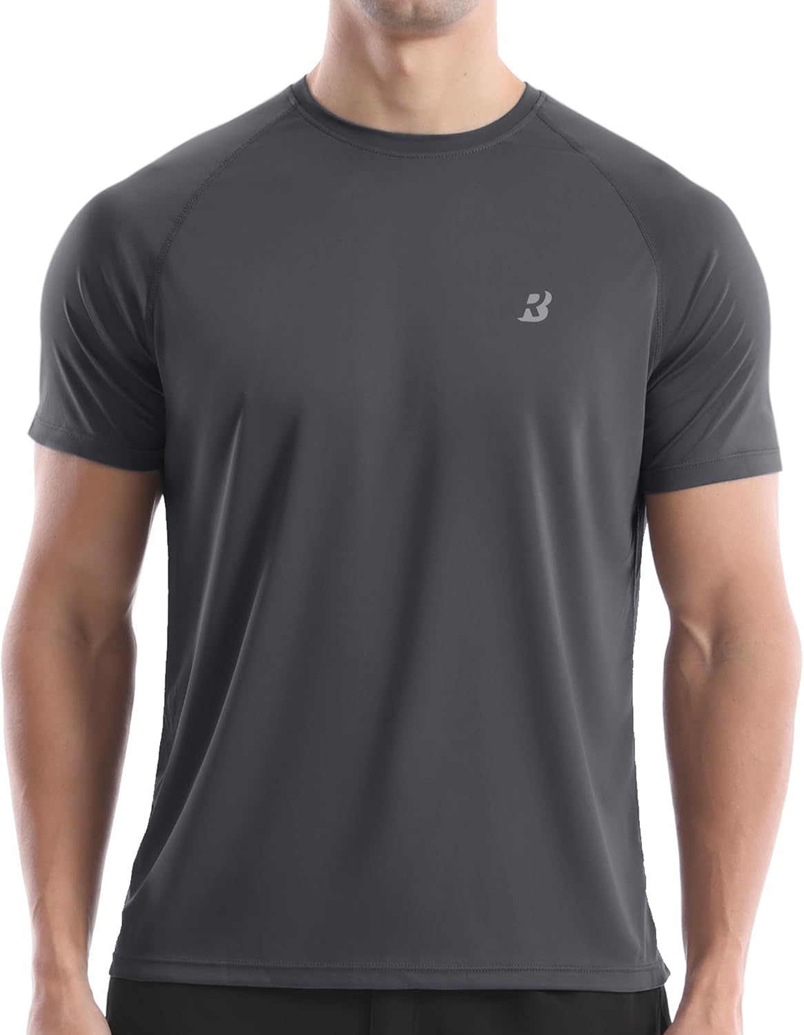 Men's Rash Guard Short Sleeve, UPF 50+ UV Sun Protection Swim Shirts, Quick Dry Lightweight Water Surf Beach T-Shirt