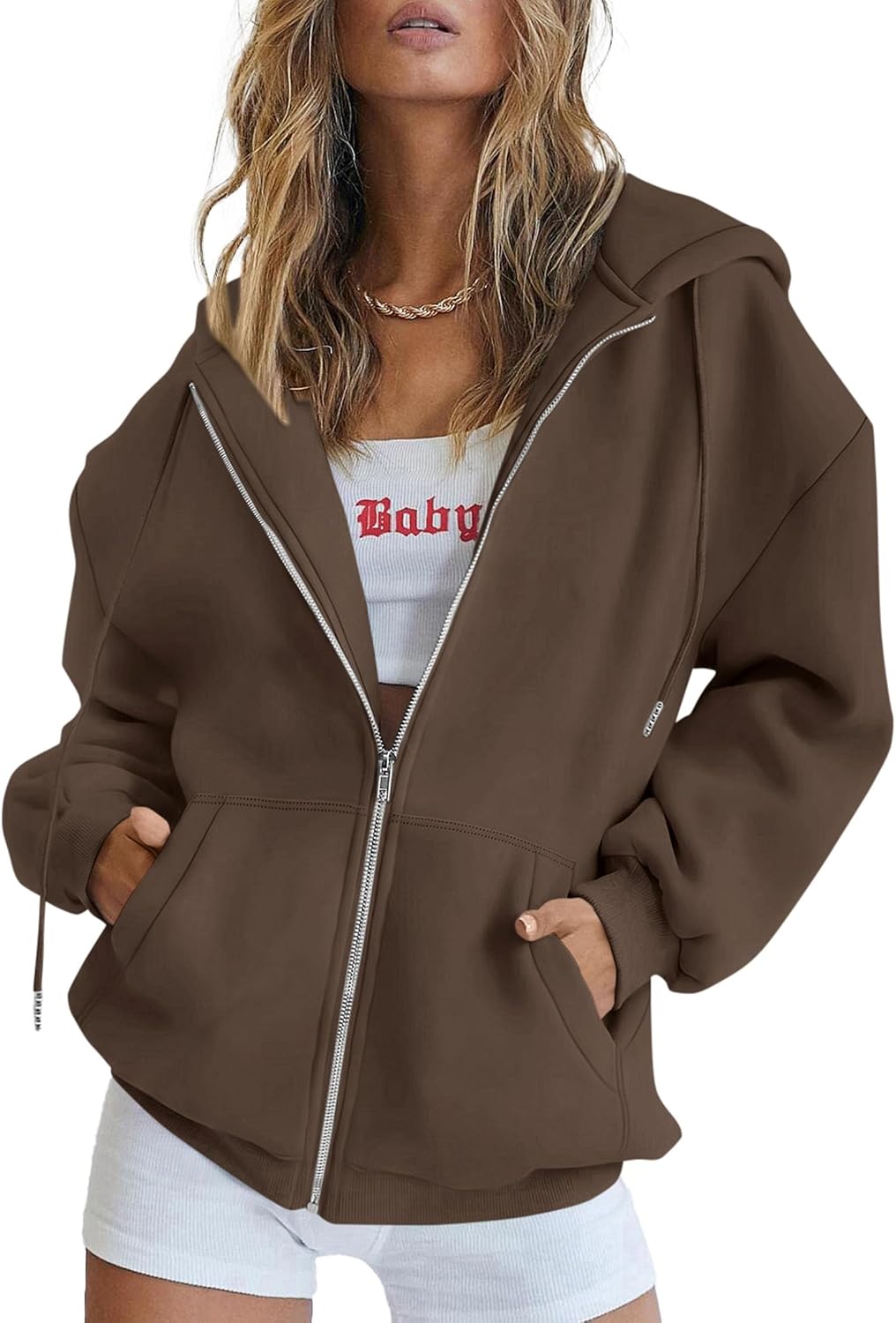 Women's 2026 Spring Zip Up Y2K Hoodies Casual Long Sleeve Sweatshirts Fall Winter Track Jackets with Pockets