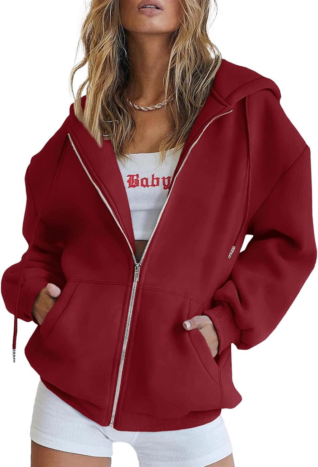 Women's 2026 Spring Zip Up Y2K Hoodies Casual Long Sleeve Sweatshirts Fall Winter Track Jackets with Pockets