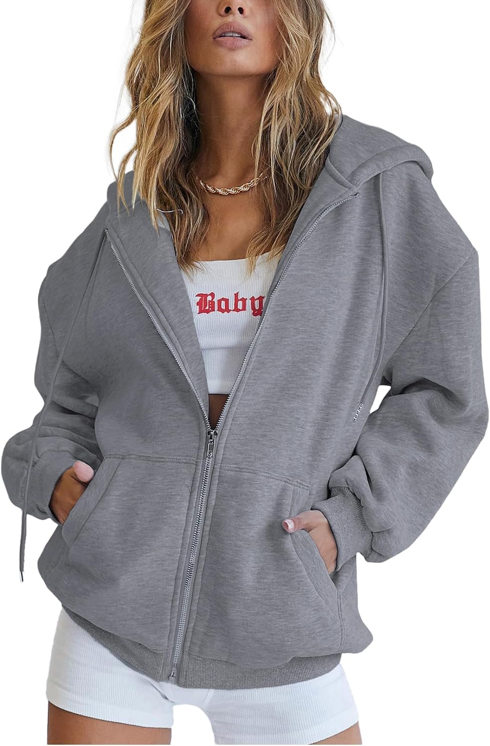 Women's 2026 Spring Zip Up Y2K Hoodies Casual Long Sleeve Sweatshirts Fall Winter Track Jackets with Pockets