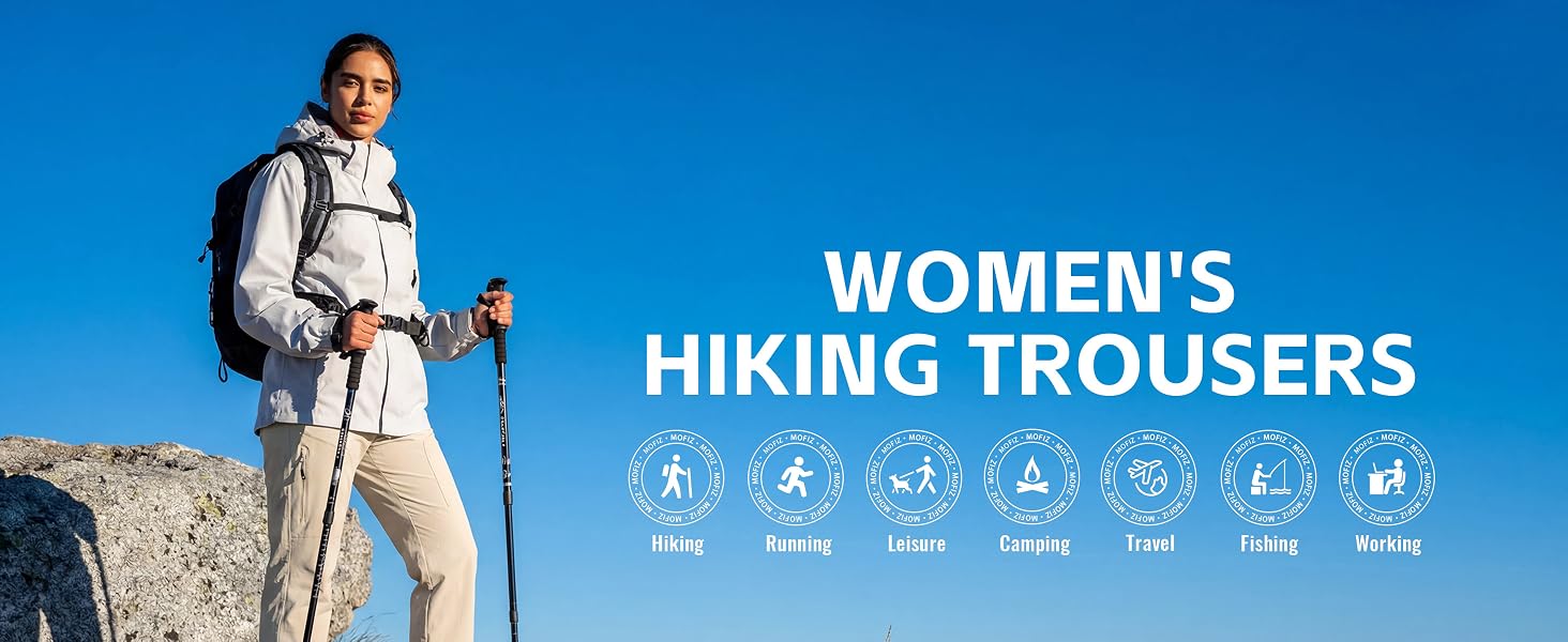 Womens Hiking Cargo Pants Lightweight Water Resistant Quick Dry Fishing Camping Travel Work Pant