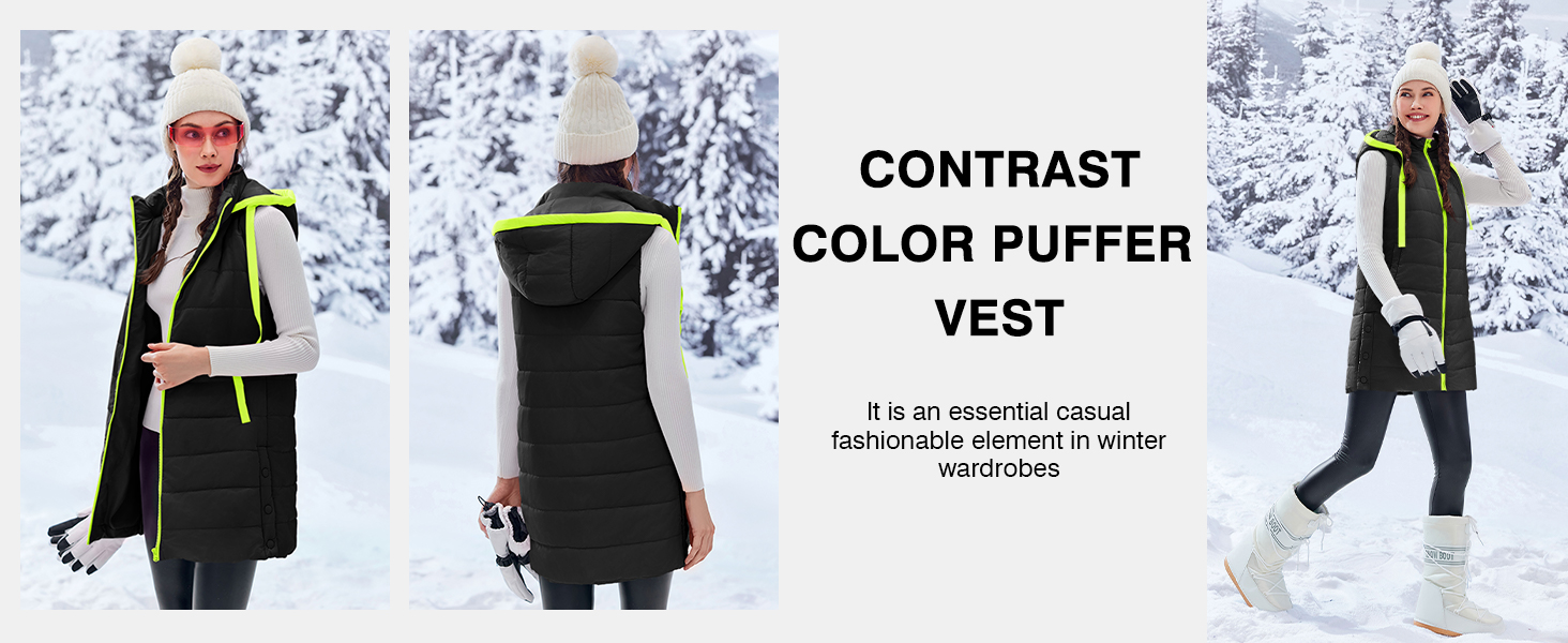 CONTRAST color puffer vest