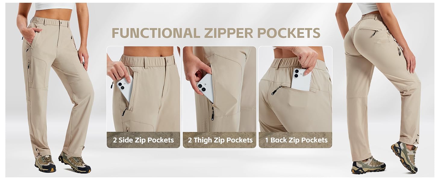 Womens Hiking Cargo Pants Lightweight Water Resistant Quick Dry Fishing Camping Travel Work Pant