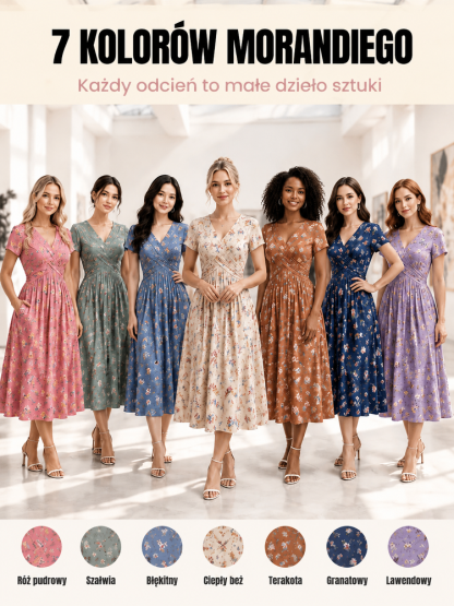 👗 Optycznie wyszczupla i podkreśla talię! Letnia sukienka ze skrętem 3D
