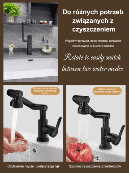 Koniec z zachlapaną łazienką i bałaganem! Obrotowy perlator 360° oszczędzający 40% wody