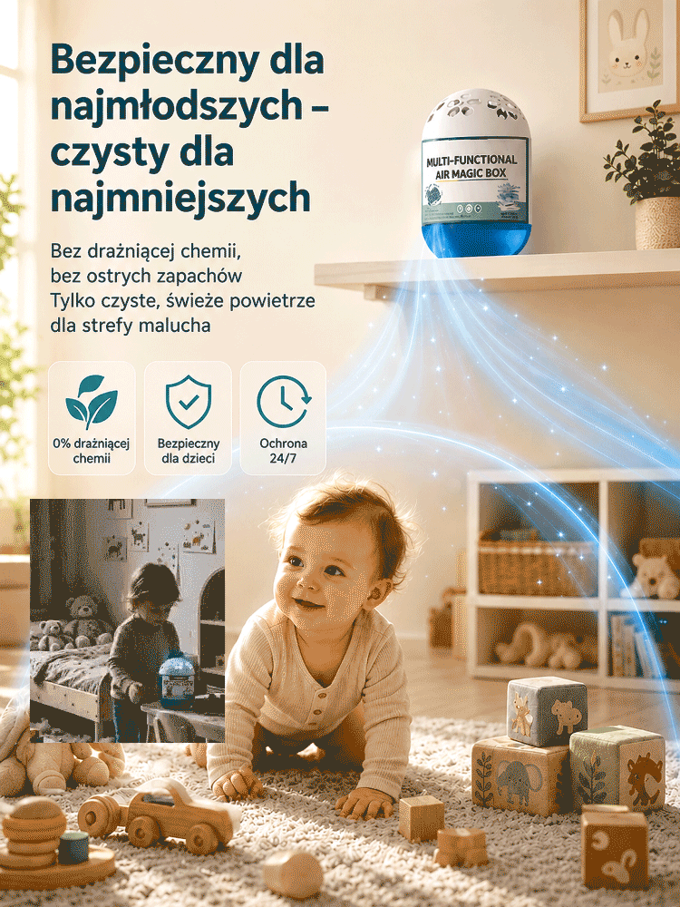 🏠 Usuwa 99,9% kurzu i sierści z powietrza bez prądu! Multi-Functional Air Magic Box