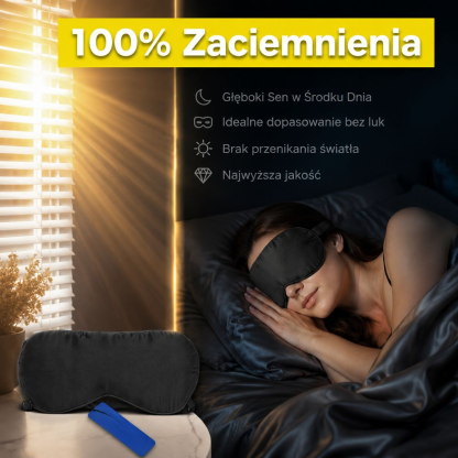 Regulowana maska ​​na oczy z imitacji jedwabiu