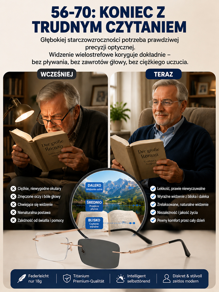 Ciągle Szukasz Okularów Do Czytania Po Całym Domu? Inteligentne Okulary 1+1 GRATIS (InPost + Płatność przy Odbiorze)