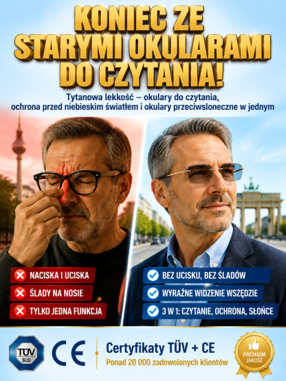 Ciągle Szukasz Okularów Do Czytania Po Całym Domu? Inteligentne Okulary 1+1 GRATIS (InPost + Płatność przy Odbiorze)
