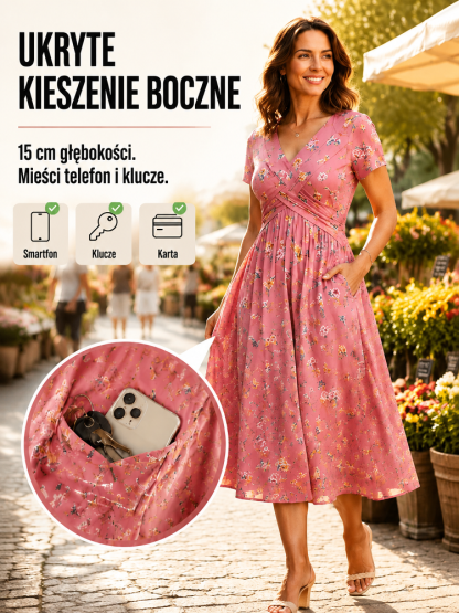 👗 Optycznie wyszczupla i podkreśla talię! Letnia sukienka ze skrętem 3D