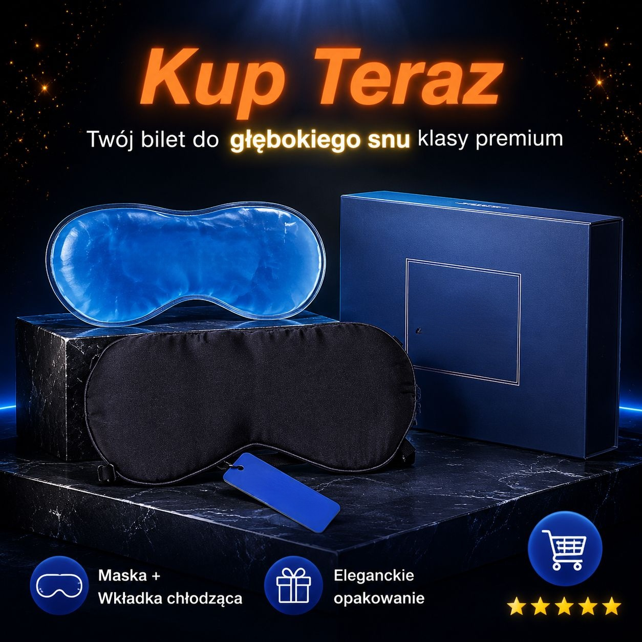 Regulowana maska ​​na oczy z imitacji jedwabiu