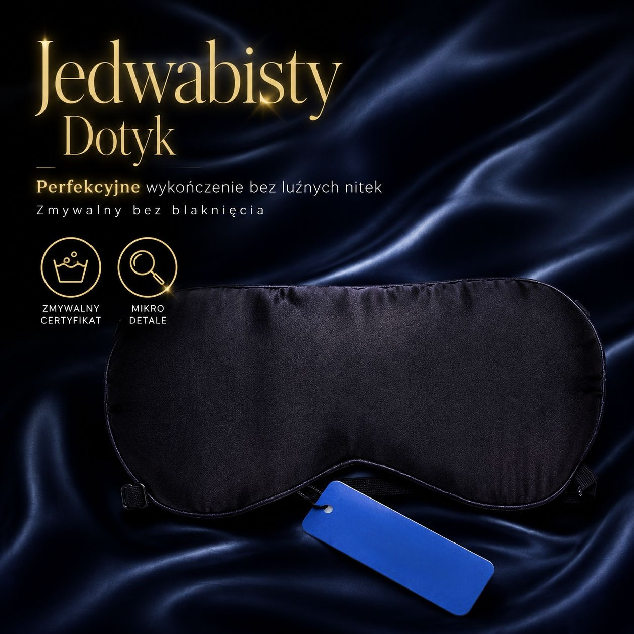Regulowana maska ​​na oczy z imitacji jedwabiu