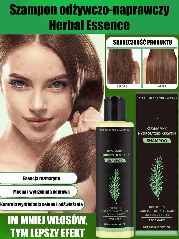 🌿 Gęste włosy i mnóstwo nowych baby hair! Ziołowy szampon z rozmarynem i keratyną 