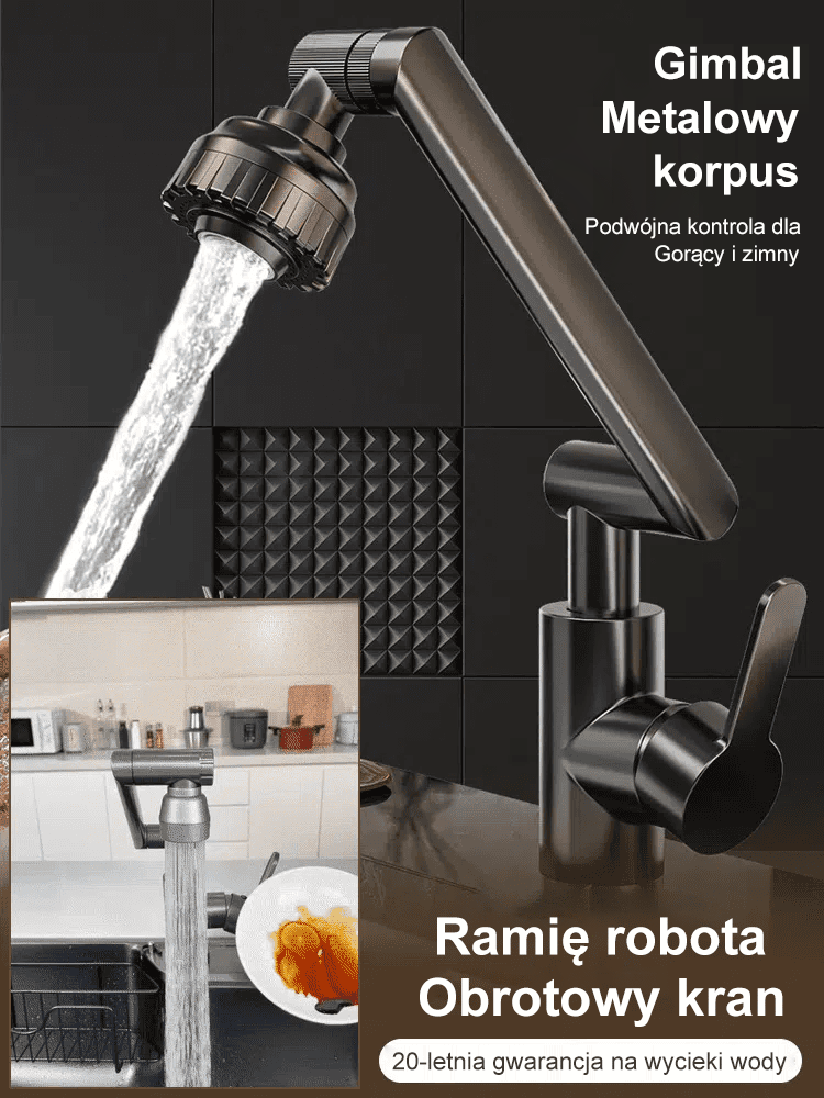 Koniec z zachlapaną łazienką i bałaganem! Obrotowy perlator 360° oszczędzający 40% wody