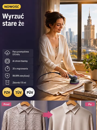 Zmięta koszula i tylko 2 minuty na wyjście? Kompaktowa parownica！