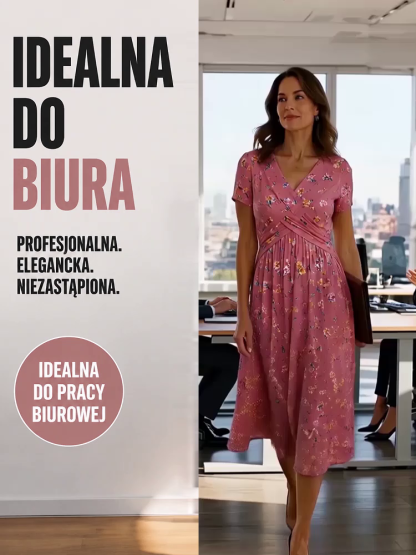 👗 Optycznie wyszczupla i podkreśla talię! Letnia sukienka ze skrętem 3D