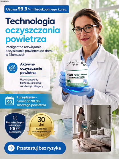 🏠 Usuwa 99,9% kurzu i sierści z powietrza bez prądu! Multi-Functional Air Magic Box