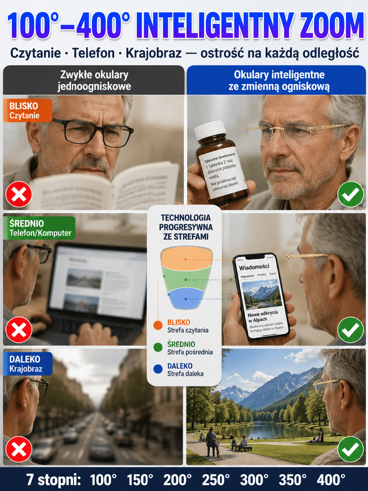 Wyprzedaż -50%! Okulary Autofokus Zapewniają Krystalicznie Czysty Obraz! z ochroną antyradiacyjną dla seniorów！