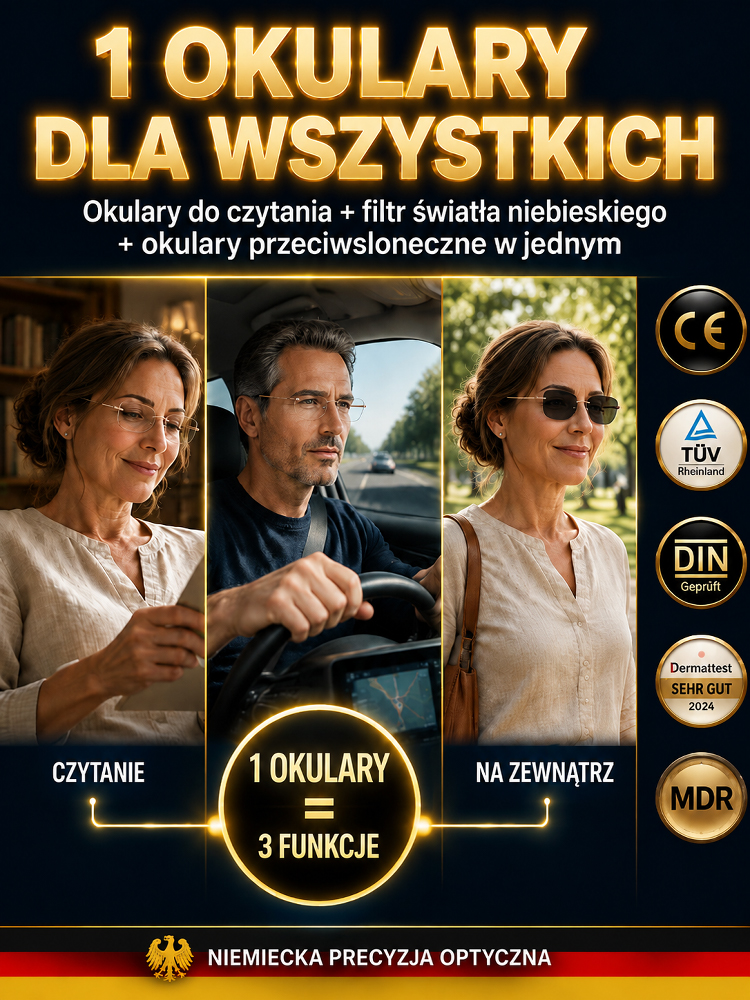 Ciągle Szukasz Okularów Do Czytania Po Całym Domu? Inteligentne Okulary 1+1 GRATIS (InPost + Płatność przy Odbiorze)