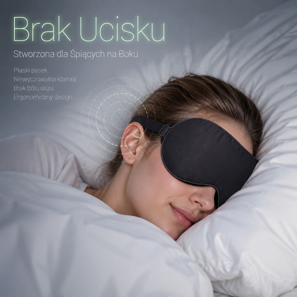 Regulowana maska ​​na oczy z imitacji jedwabiu
