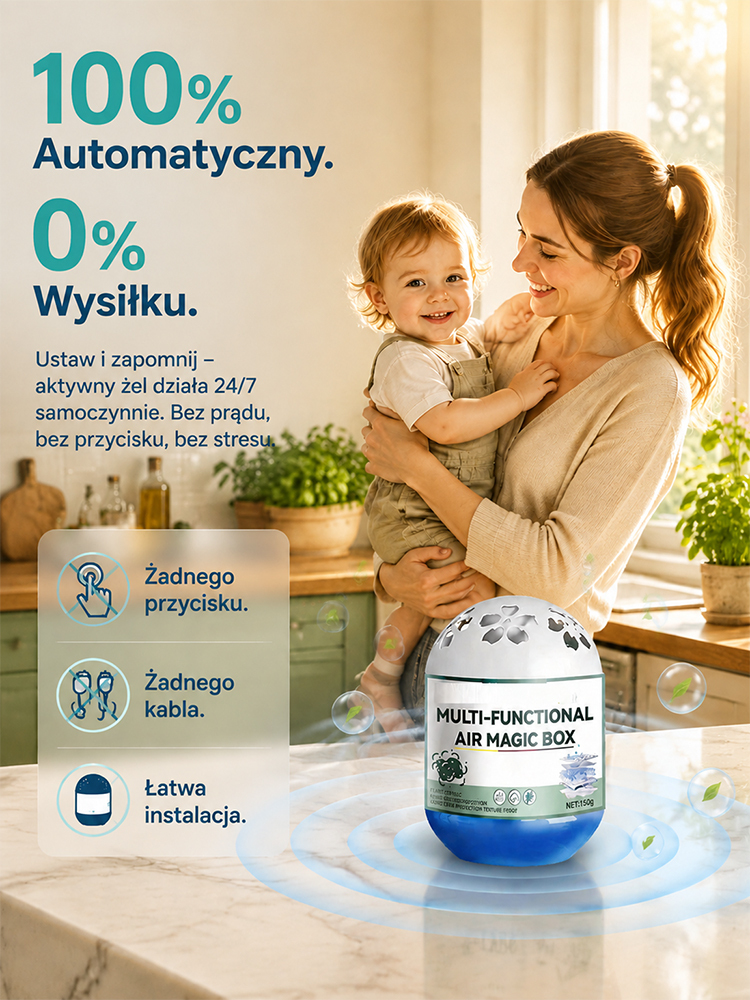 🏠 Usuwa 99,9% kurzu i sierści z powietrza bez prądu! Multi-Functional Air Magic Box