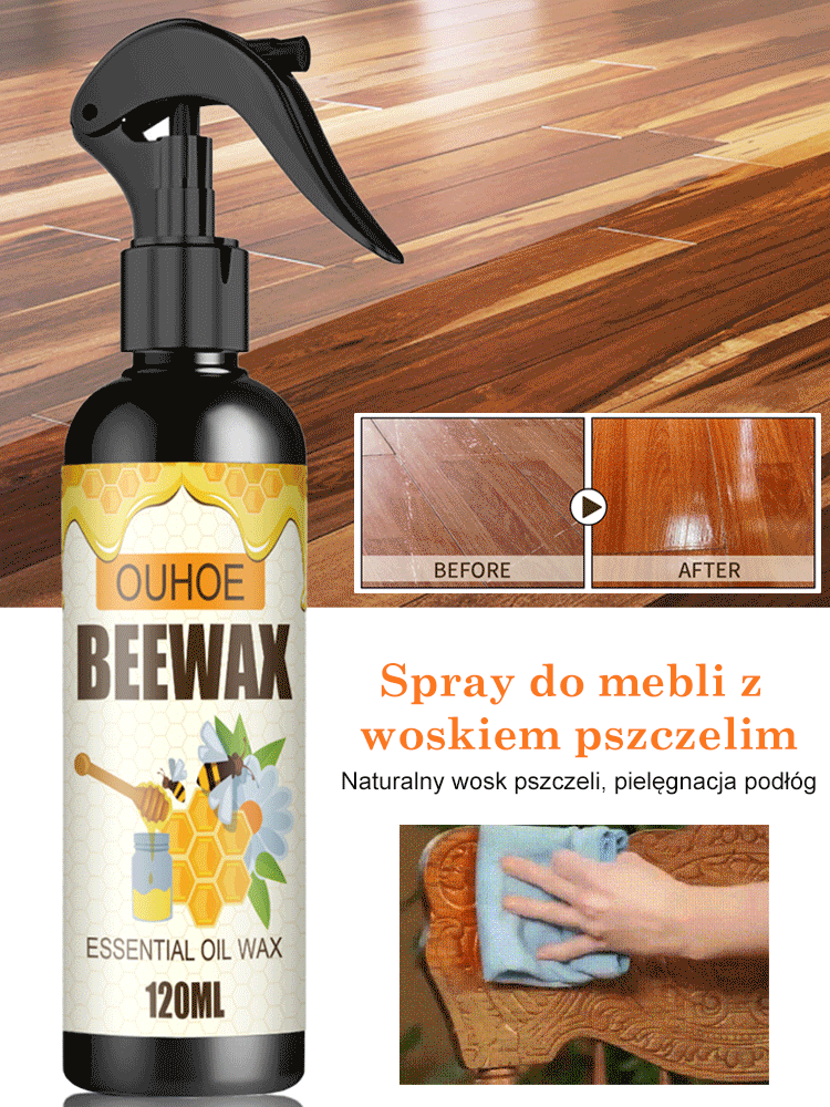 Przywróć blask podłogom i meblom w kilka sekund! Naturalny spray z woskiem pszczelim！