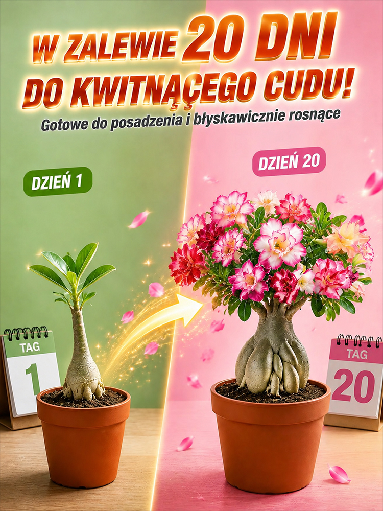 🔥🔥Sadzonka róży pustynnej o pełnych kwiatach – gwarancja przeżycia
