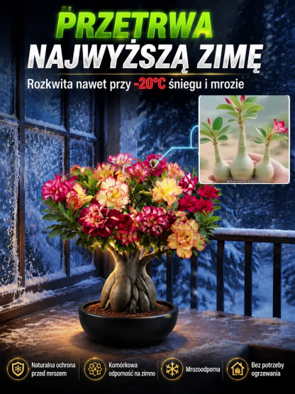 🔥🔥Sadzonka róży pustynnej o pełnych kwiatach – gwarancja przeżycia