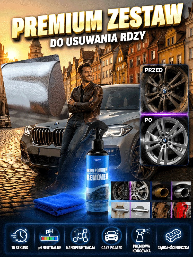 🔥🔥Wielofunkcyjny środek do usuwania rdzy z metalu do samochodów – ulepszona wersja niebieskiej butelki
