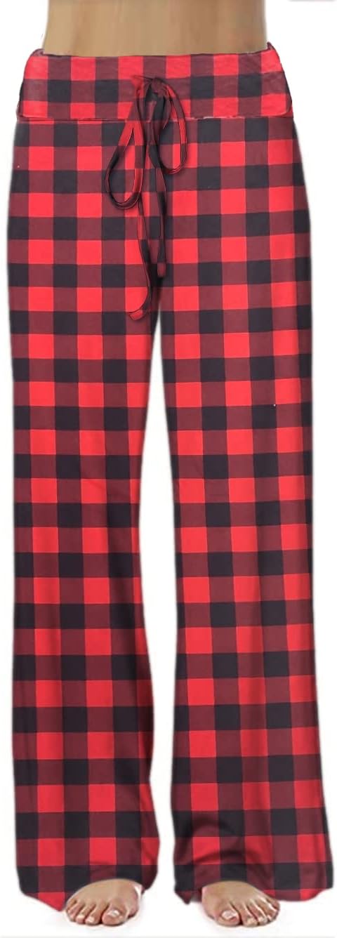 Women's Comfy Stretch Floral Print Drawstring Palazzo Wide Leg Lounge Pant