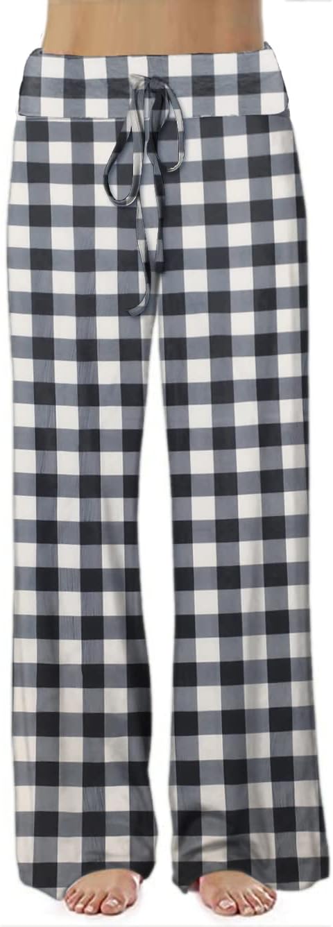Women's Comfy Stretch Floral Print Drawstring Palazzo Wide Leg Lounge Pant