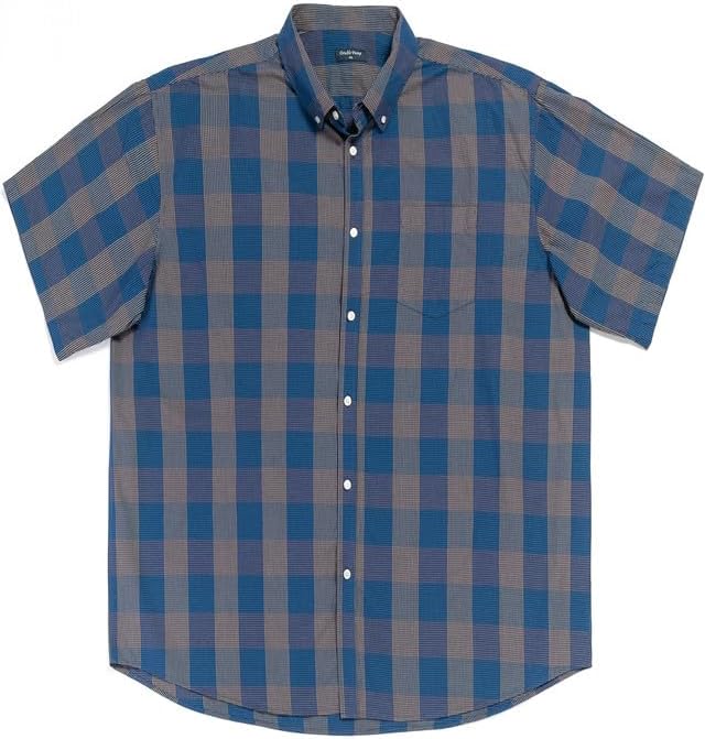 Big and Tall Shirts for Men Short Sleeve Button Down Shirts from Size XL(T) to 6XL (T) Cotton