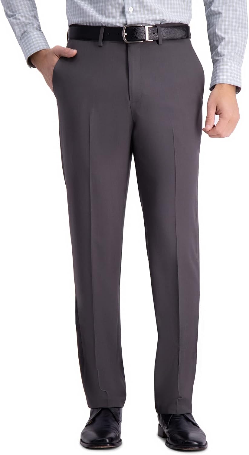 Mens Premium Comfort Dress Pant-Straight Fit Flat Front (Regular and Big & Tall Sizes)