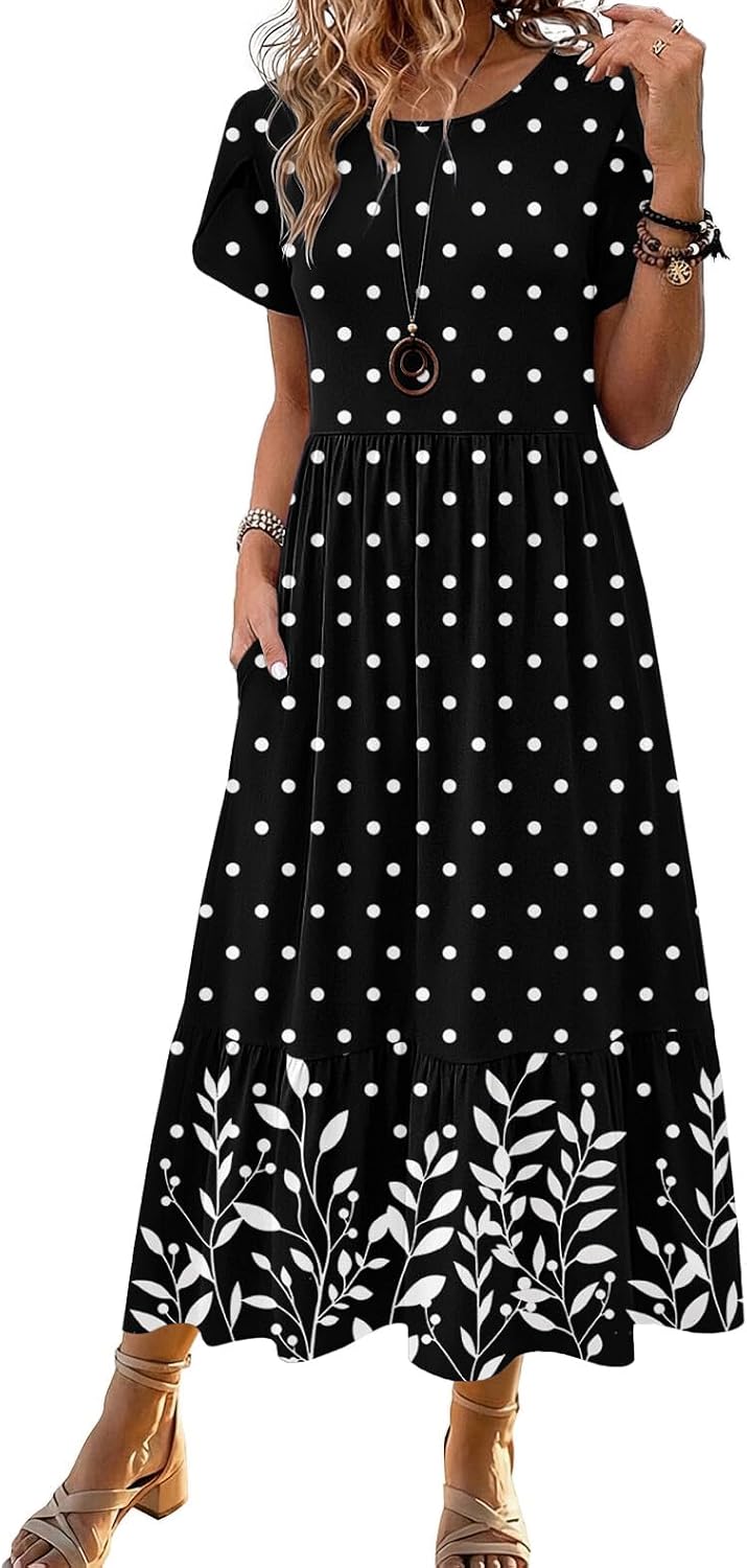 Summer Dresses for Women 2026 Casual Midi Boho T Shirt Dress Ladies Sundress Aline Long Beach Vacation Clothes