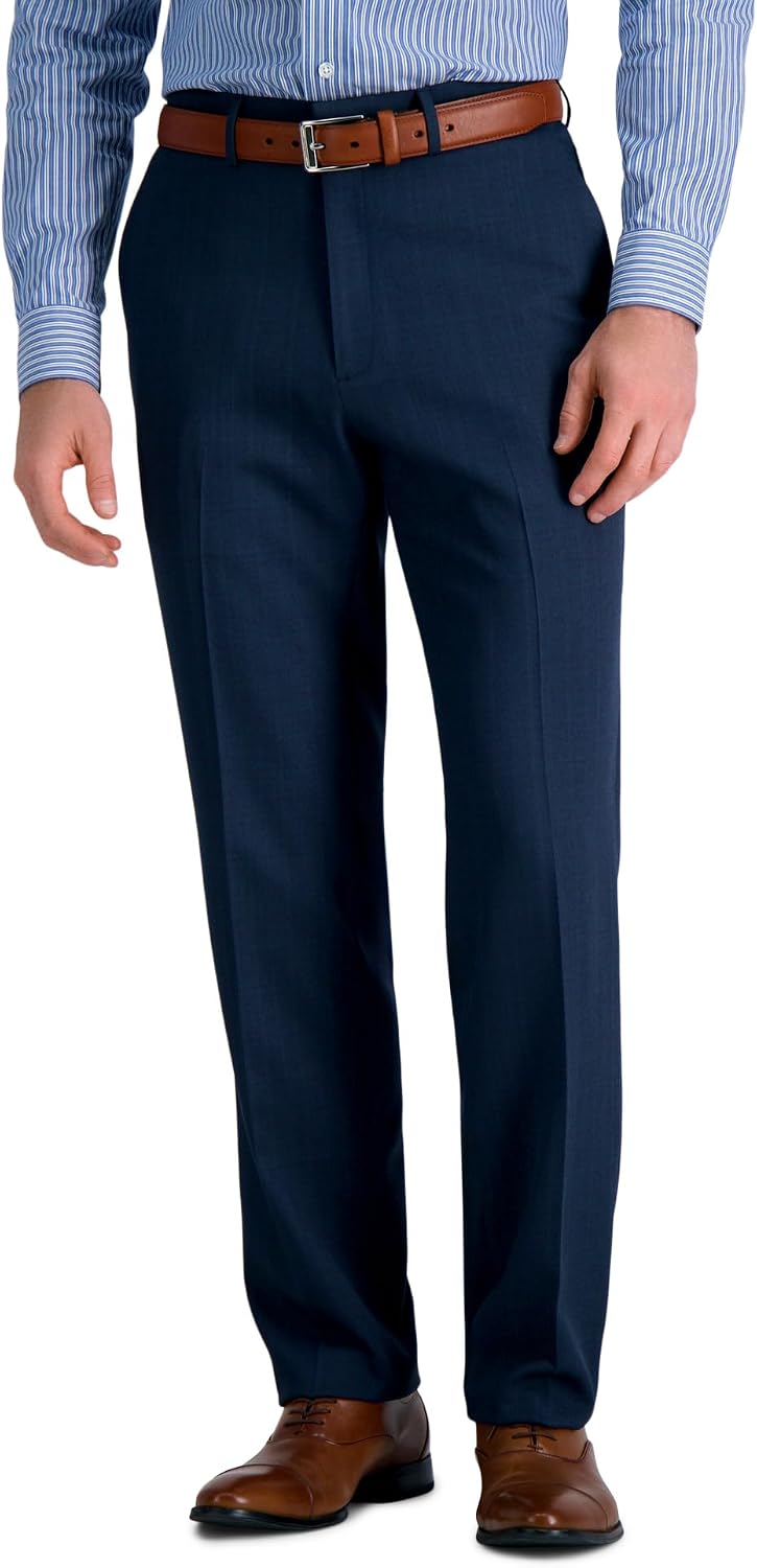 Mens Premium Comfort Dress Pant-Straight Fit Flat Front (Regular and Big & Tall Sizes)