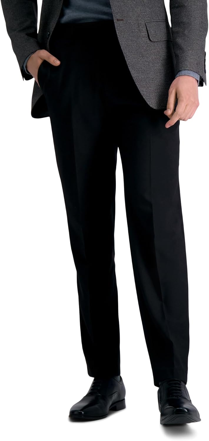 Mens Premium Comfort Dress Pant-Straight Fit Flat Front (Regular and Big & Tall Sizes)