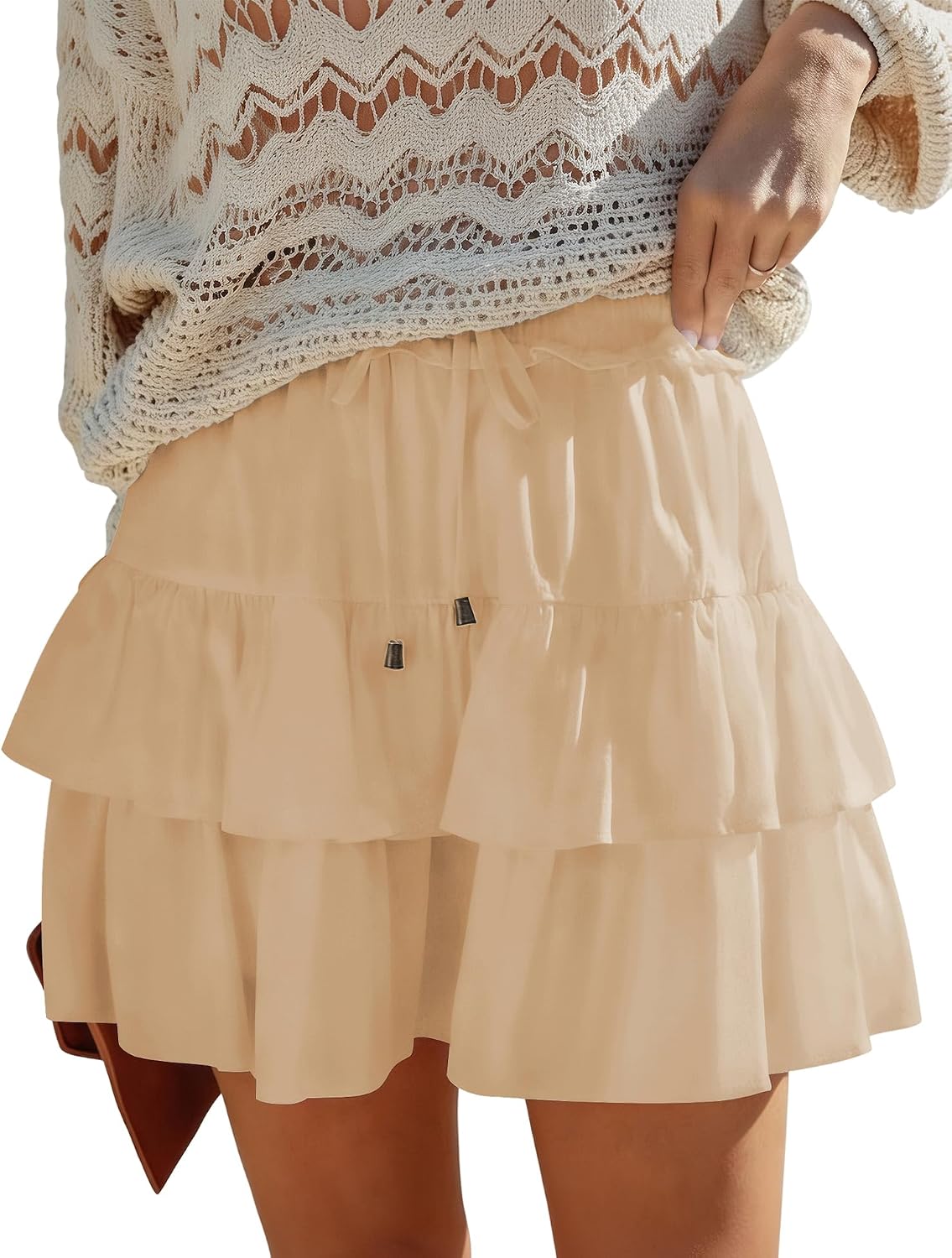 Flowy Skorts for Women Boho Ruffled Casual High Waist Mini Skirts Tennis Golf Shorts Tiered Skorts 2026