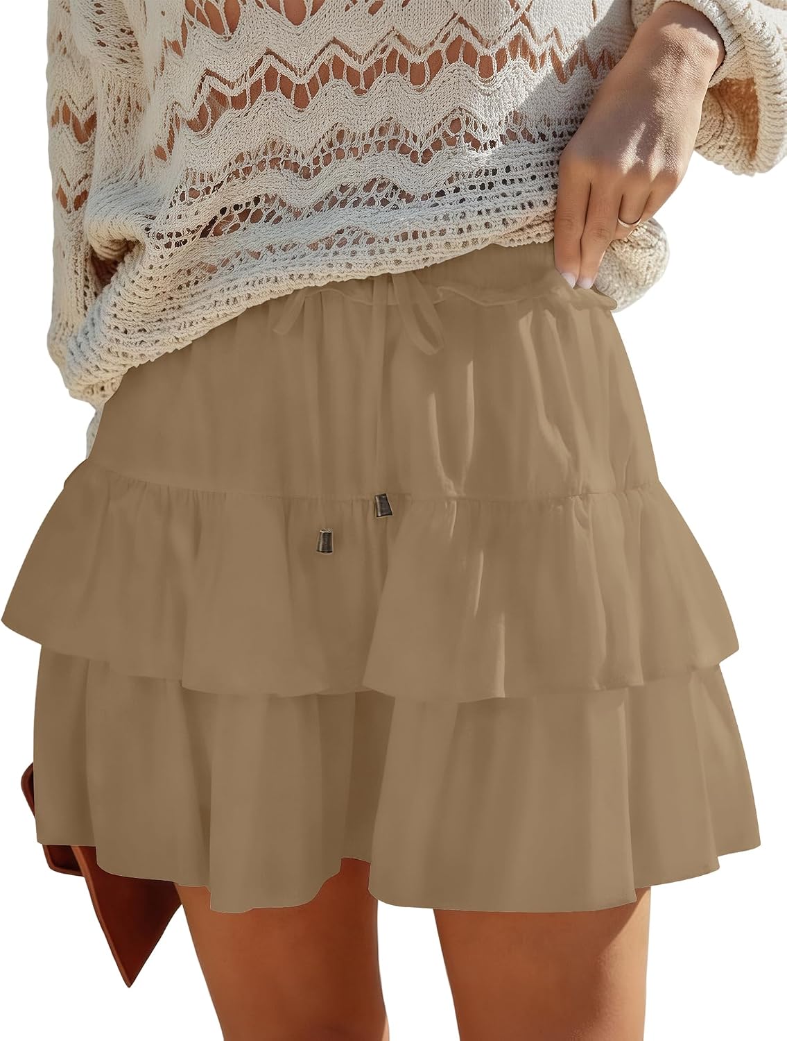 Flowy Skorts for Women Boho Ruffled Casual High Waist Mini Skirts Tennis Golf Shorts Tiered Skorts 2026